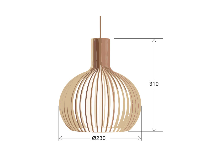 GROA Lámpara de madera Ø230mm