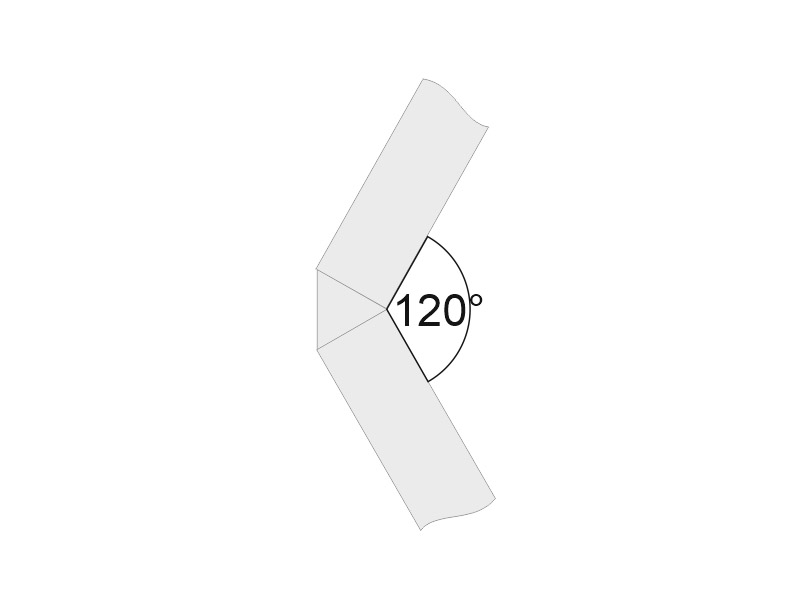 Unión doble 120° blanca para luminaria lineal MOD