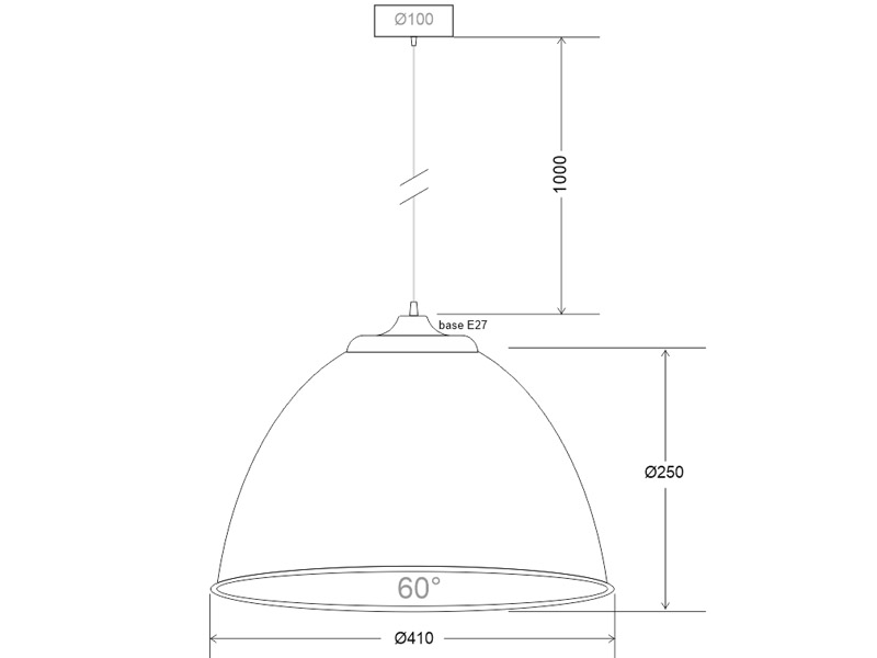 Lámpara colgante INDUSTRIAL LAMP negro Housing 60º Ø410mm