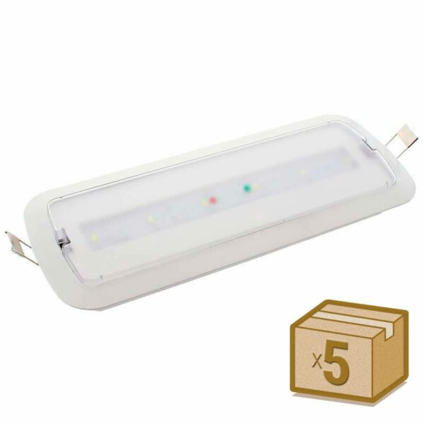 Pack 5 x Luz de emergencia LED NICELUX AUTO-TEST