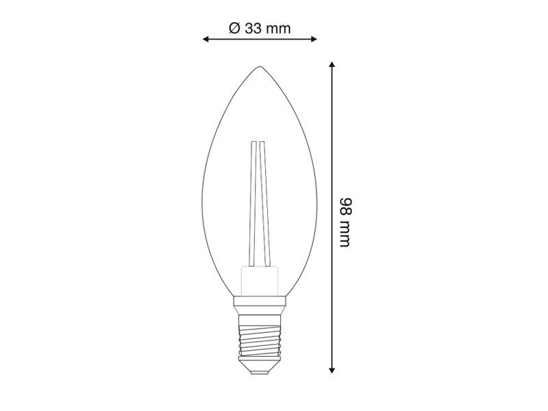 Bombilla Filamento LED Vela E14 COB 6W