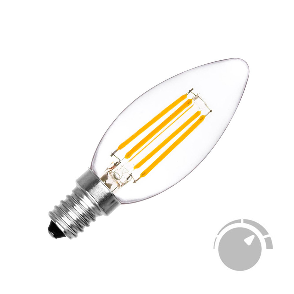 Bombilla Filamento LED Vela E14 COB 4W