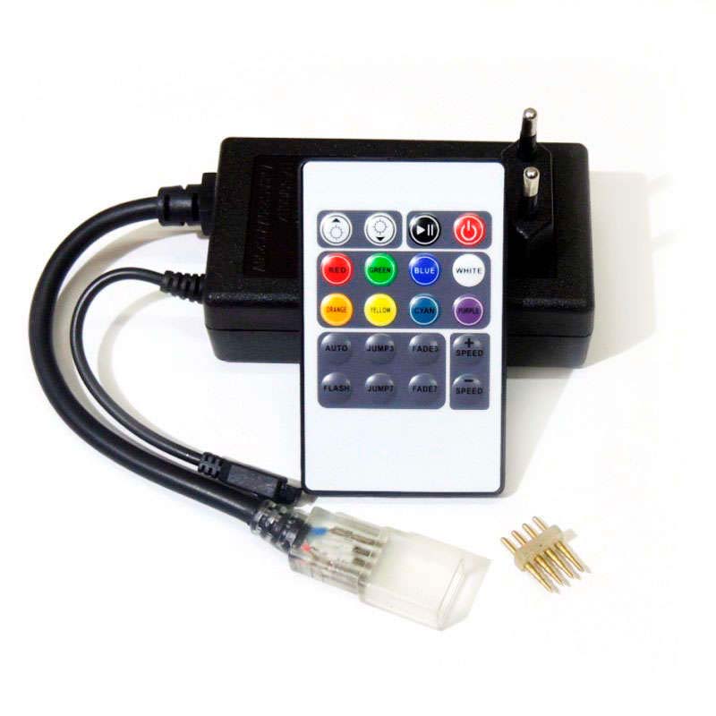Controlador IR tira led 220V RGB 750W 12mm