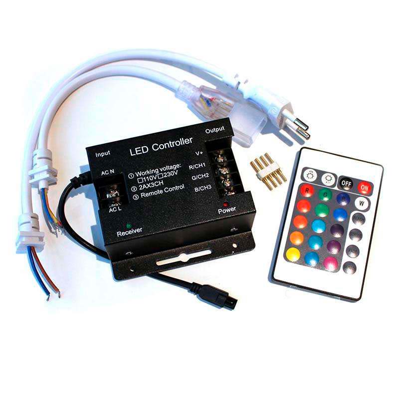Controlador IR tira led 220V RGB 1200W