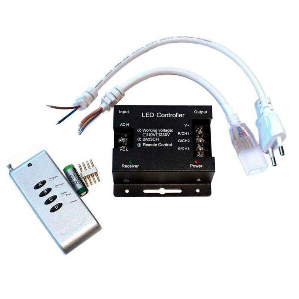 Controlador RF tira led 220V RGB 1200W