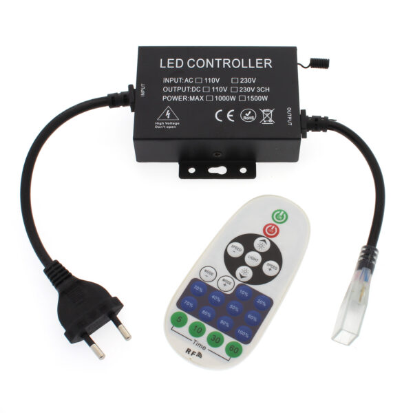Controlador dimmer RF tira led 220V monocolor 1500W
