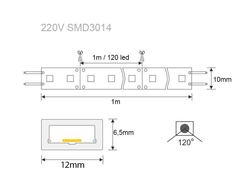 Tira LED 220V SMD3014
