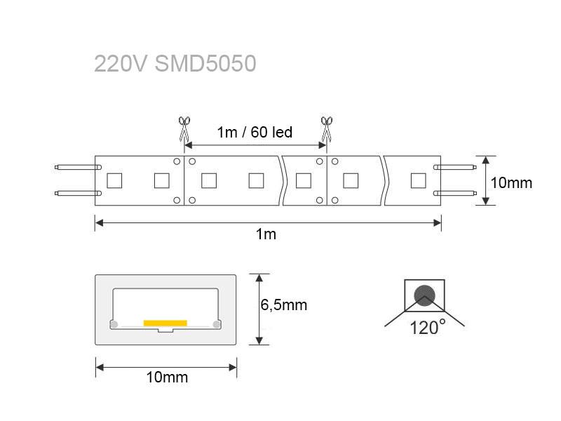 Tira LED 220V SMD5050