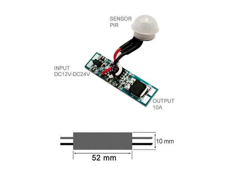Sensor PIR de movimiento RAIL ajustable