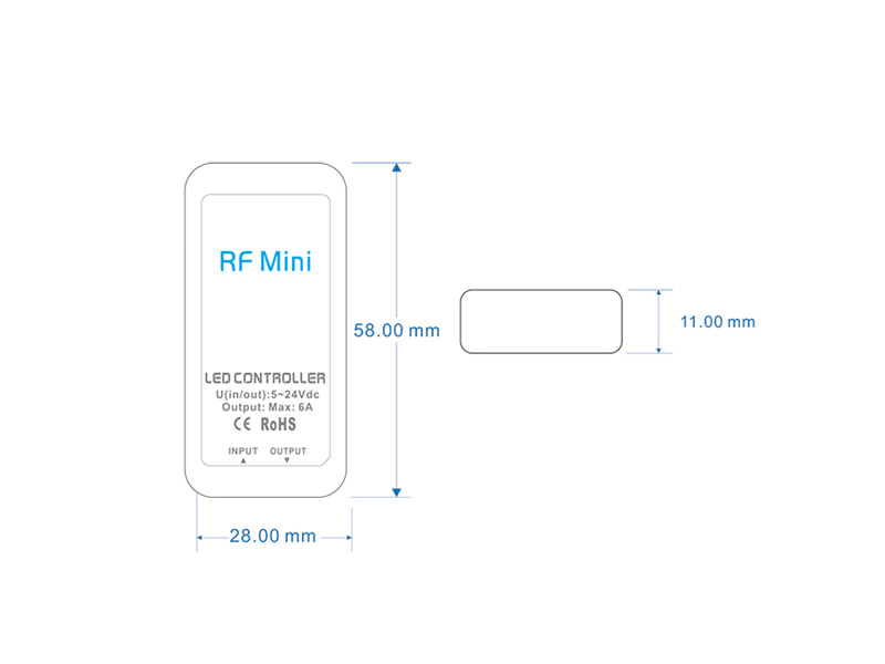 Controlador RF Mini tira LED monocolor + mando