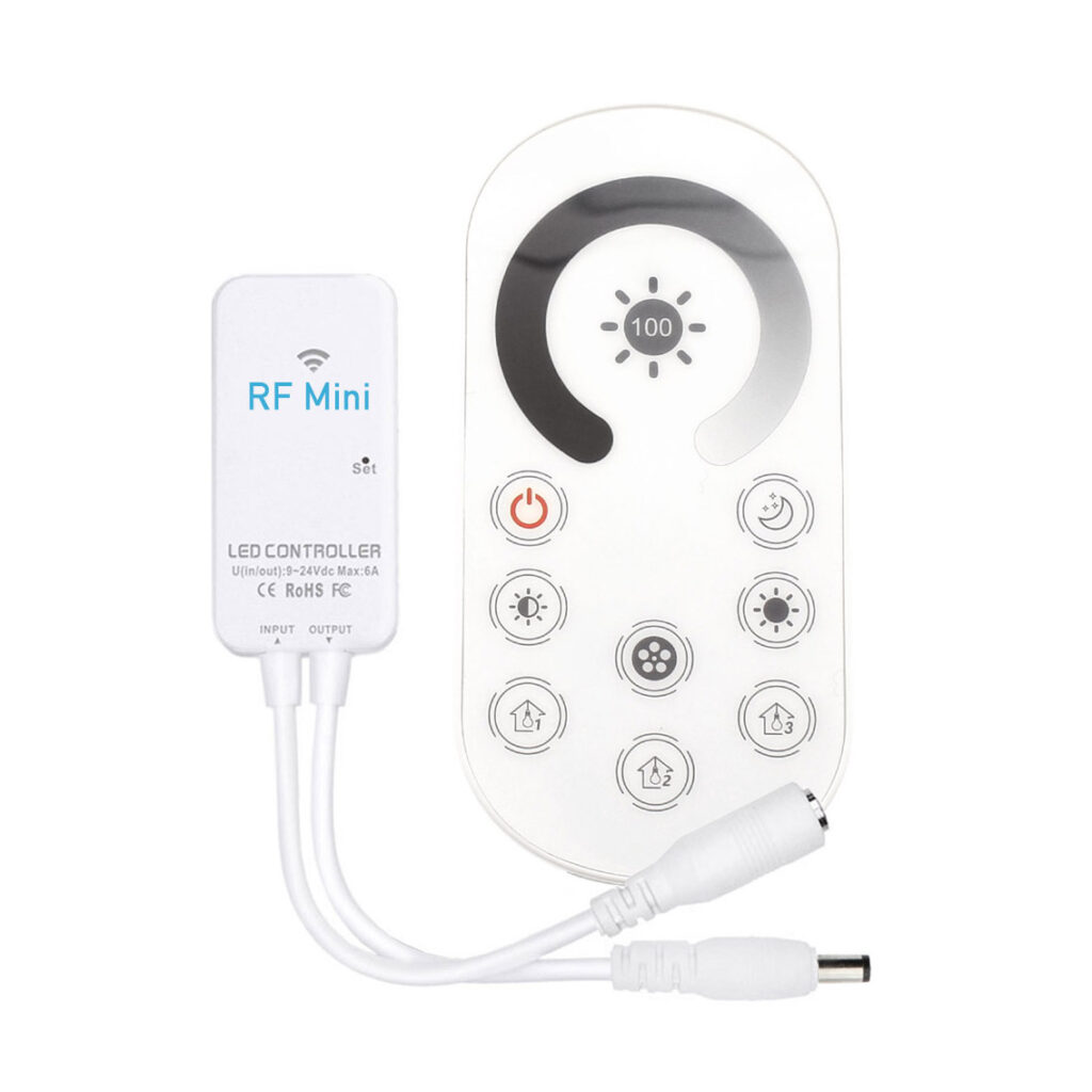 Controlador RF Mini tira LED monocolor + mando