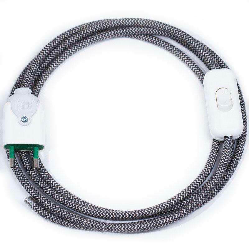 Cable textil con interruptor y enchufe