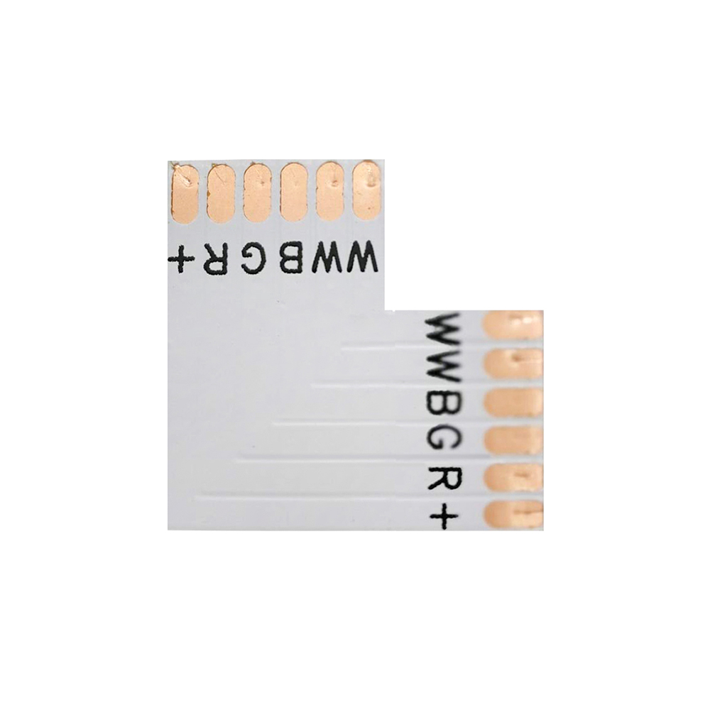 Conector L para tiras RGB+CCT 6 Pin - 12mm