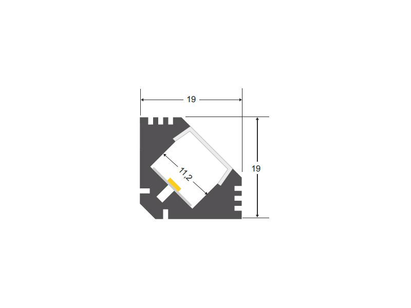 KIT - Perfil aluminio VENCO para tiras LED