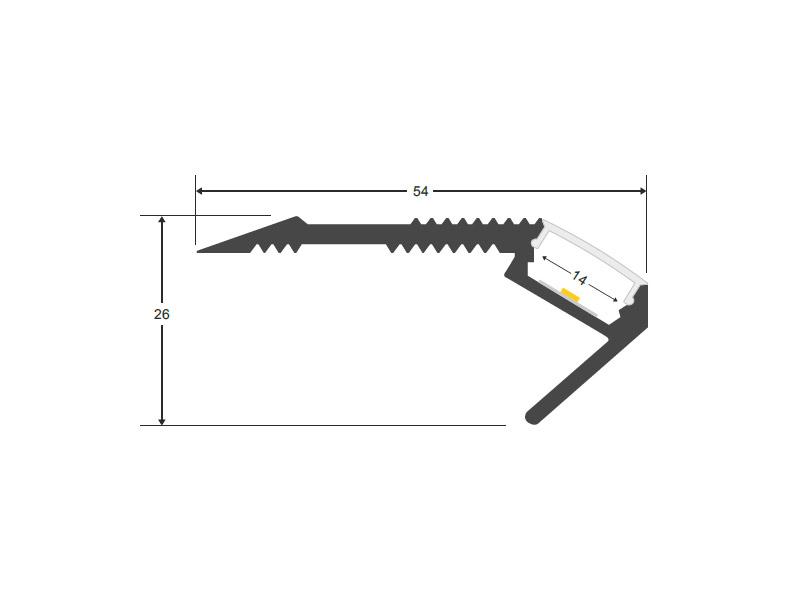 KIT - Perfil aluminio STAIR para tiras LED
