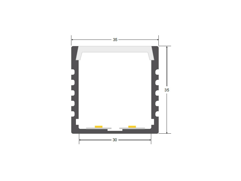 Perfil aluminio VART para tiras LED