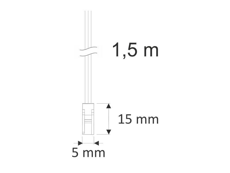 Conector rápido Hembra 2 Pin con cable 1.5m