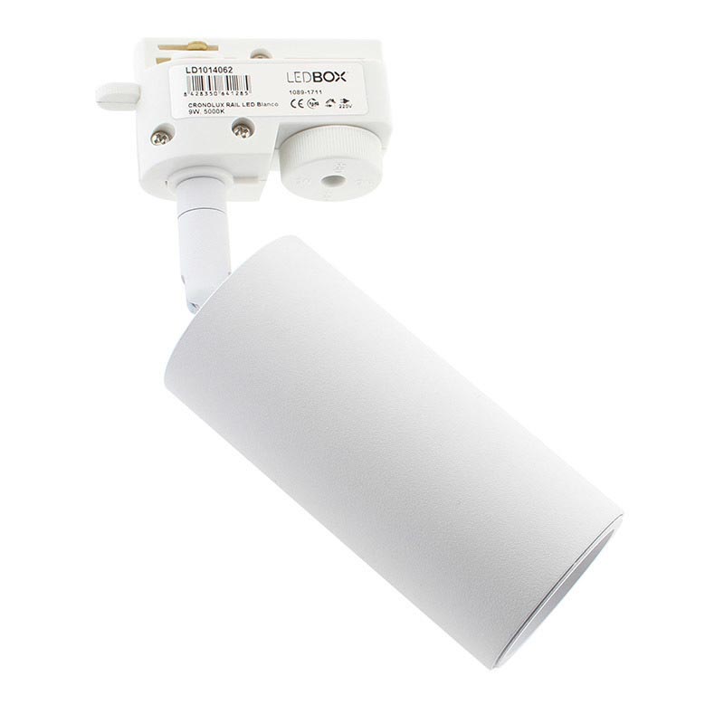 Foco carril Monofásico mini CRONOLUX RAIL LED blanco 9W