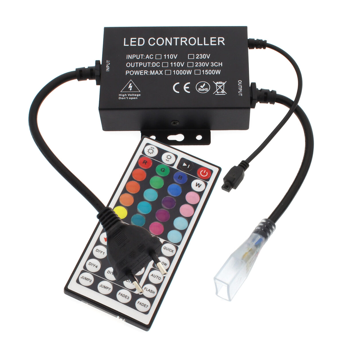 Controlador IR tira led 220V RGB 1500W