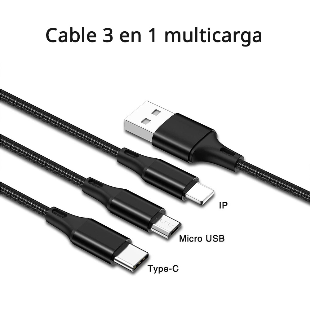Cable de Carga USB 3 en 1 Android
