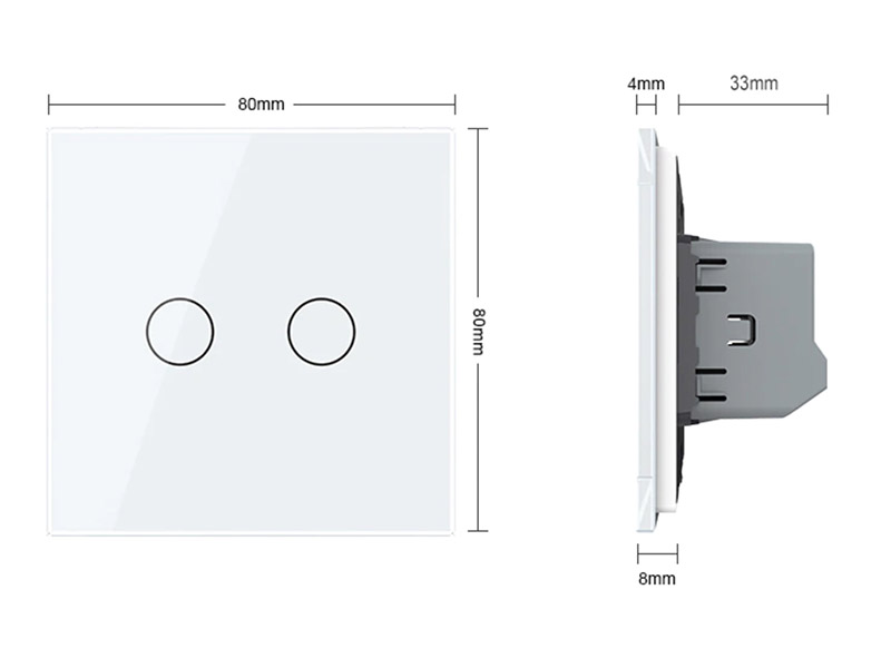 Livolo Interrupotor doble tactil 1 toma Enchufe de pared de cristal color  Gris EU Standard