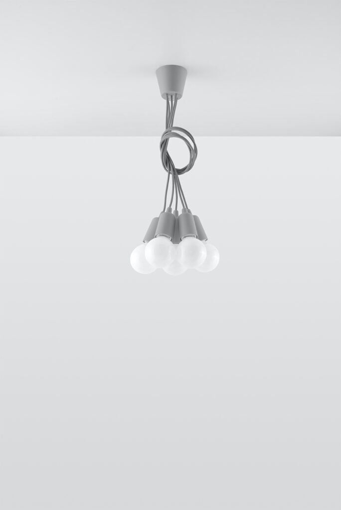 Lámpara de techo DIEGO 5 gris