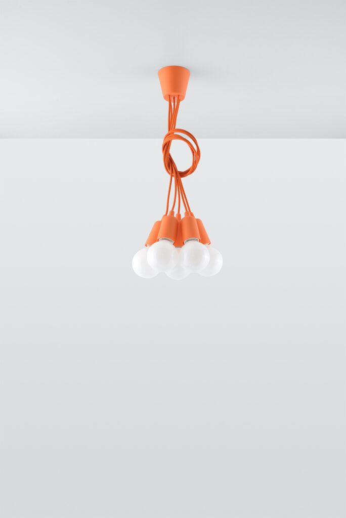 Lámpara de techo DIEGO 5 naranja