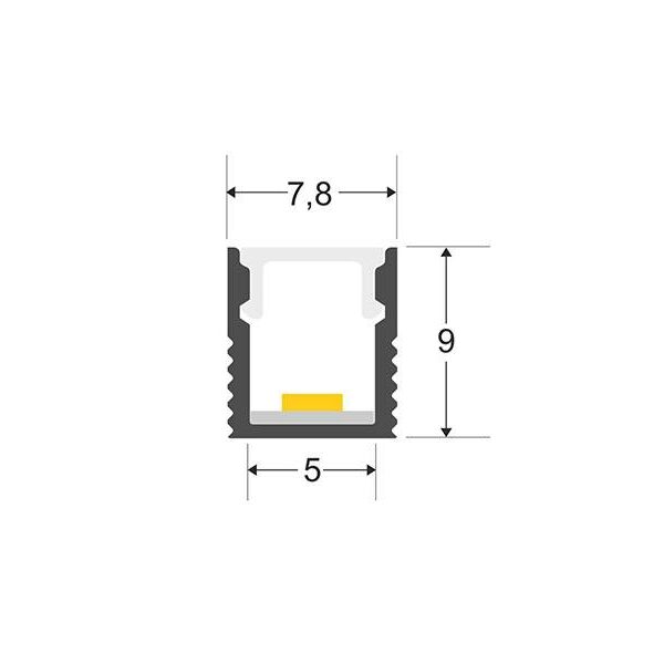 KIT - Perfil CUB 0809 para tiras LED