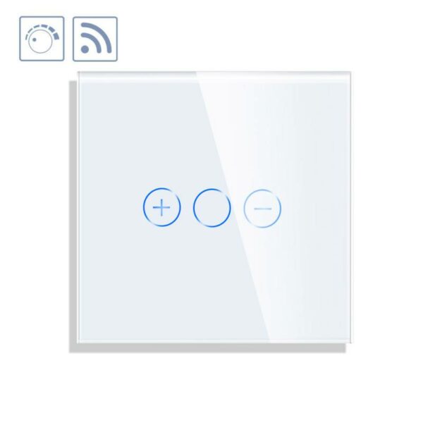 Interruptor táctil con regulador TRIAC Dimmer + WiFi KOOB frontal cristal blanco