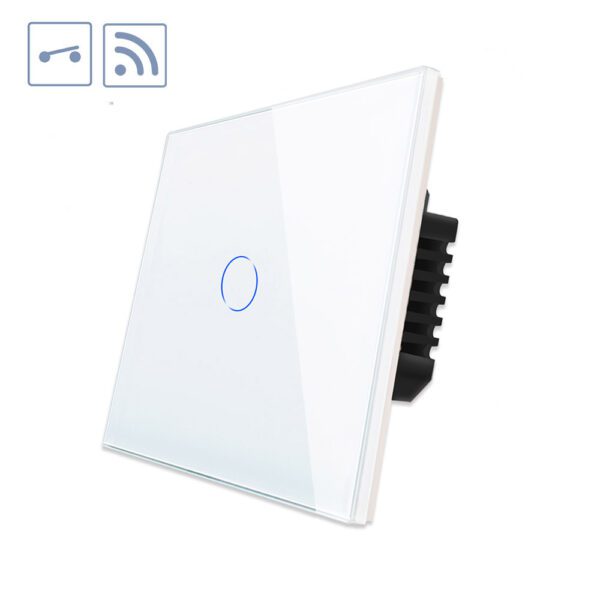 Interruptor / Conmutador táctil + WiFi KOOB frontal cristal blanco