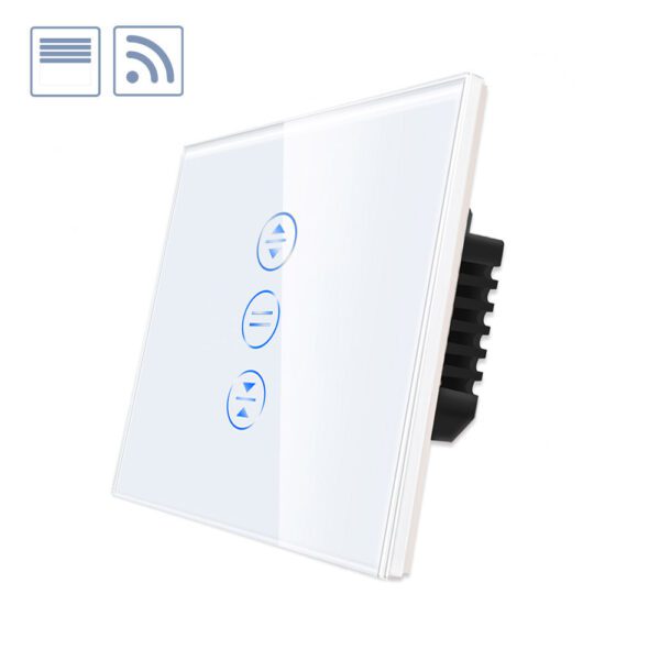 Control de persianas táctil + WiFi KOOB frontal cristal blanco