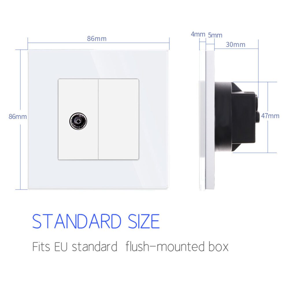 Conector TV blanco + tapa