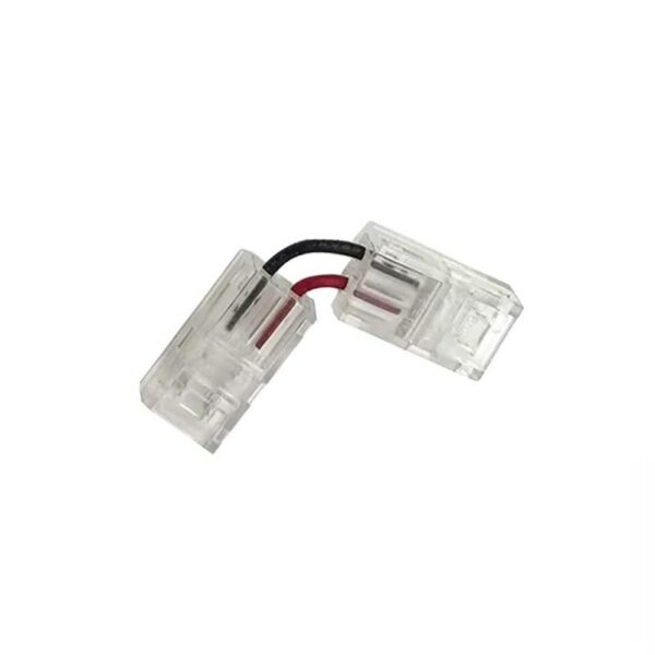 Conectores L-H transparente con cable para unión de tiras LED COB + SMD - 8mm