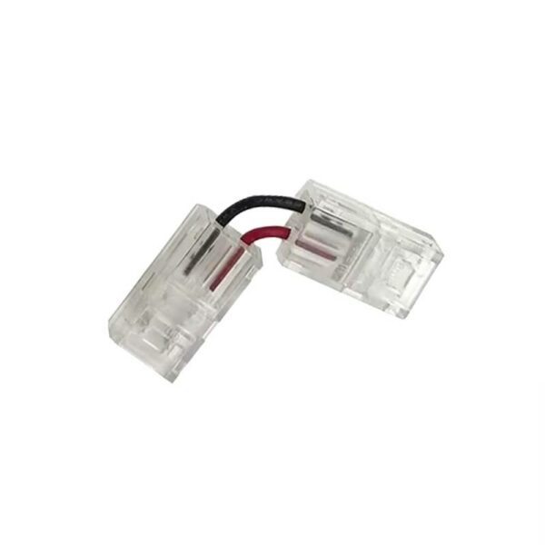 Conectores L-H transparente con cable para unión de tiras LED COB + SMD - 10mm