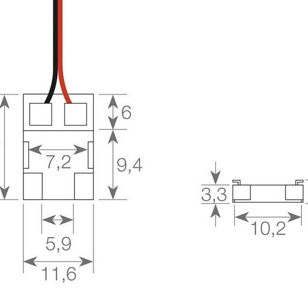 Conector DC macho 5.5*2.1mm-9mm