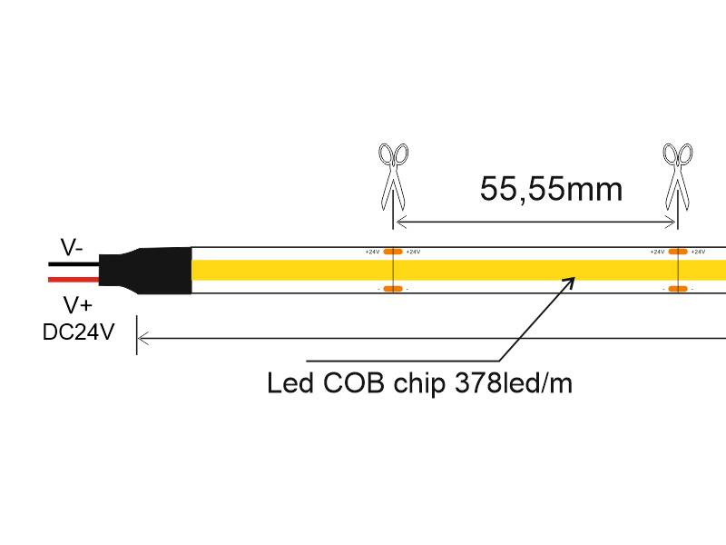 Conector Transparente con cable 14cm para tiras led RGB+CCT