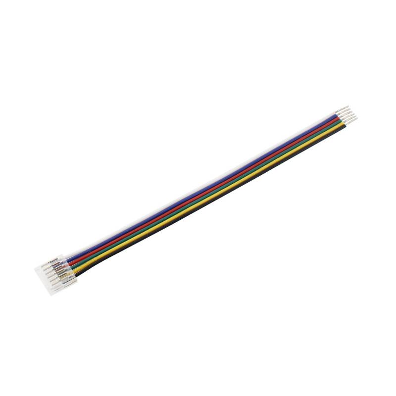 Conector Transparente con cable 14cm para tiras led RGB+CCT