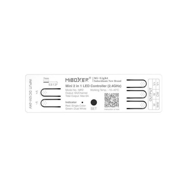 Controlador MINI 2.4G mono/CCT DC12-24V 6A