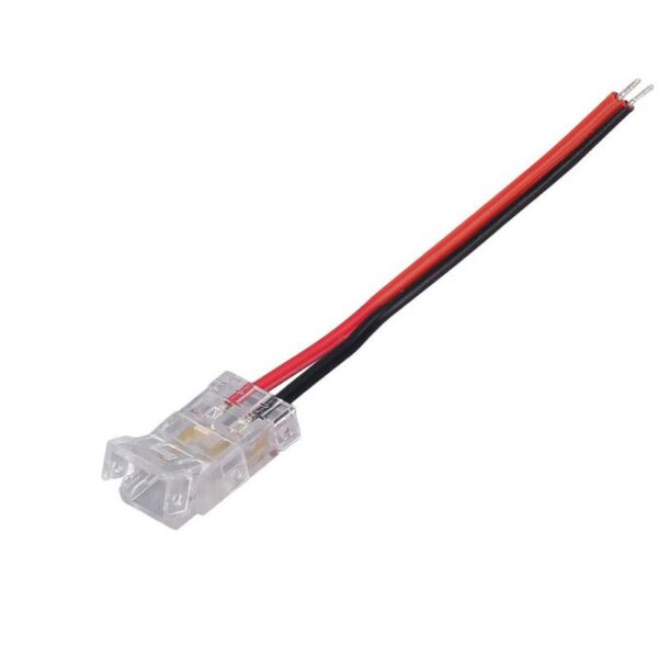 Conector Transparente con cable 105cm para tiras LED COB + SMD - 8mm