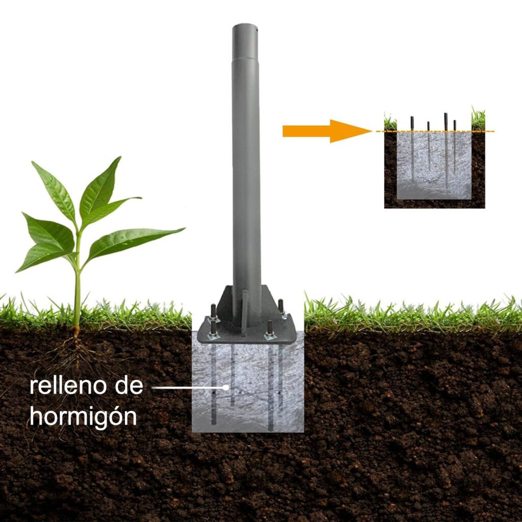 Kit de barras de refuerzo para anclaje poste